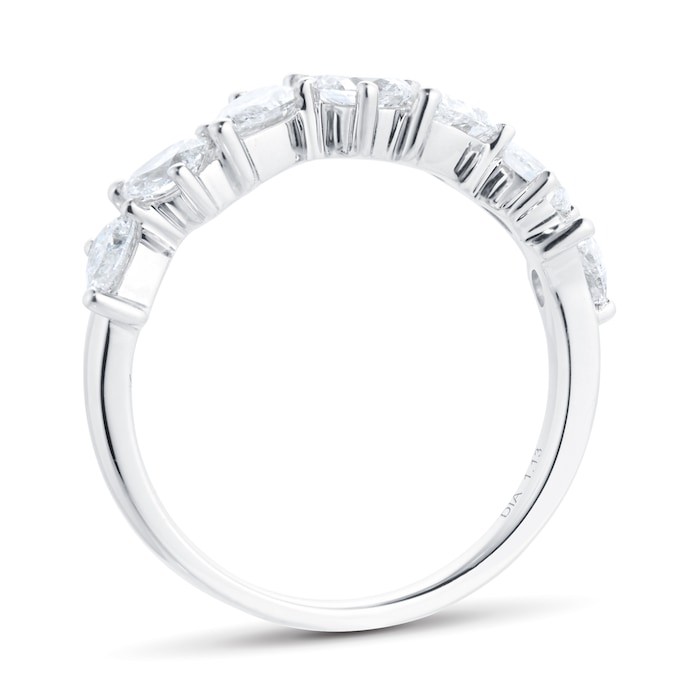 Goldsmiths 18ct White Gold 1.13cttw Pear & Brilliant Cut Eternity Ring