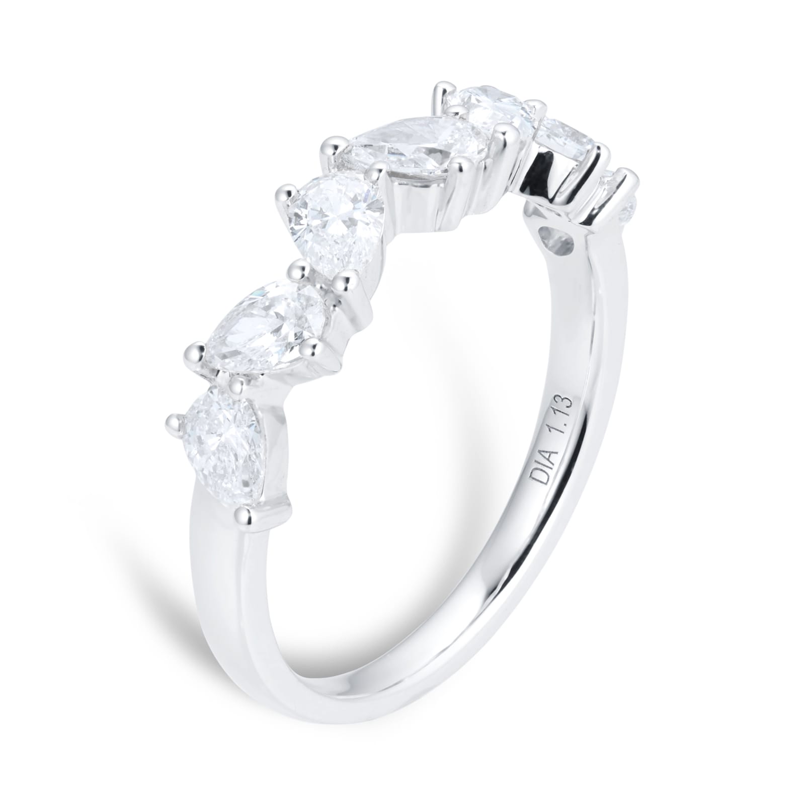 Goldsmiths 18ct White Gold 1.13cttw Pear Cut Eternity Ring Goldsmiths 18ct White Gold 1.13cttw Pear Cut Eternity Ring