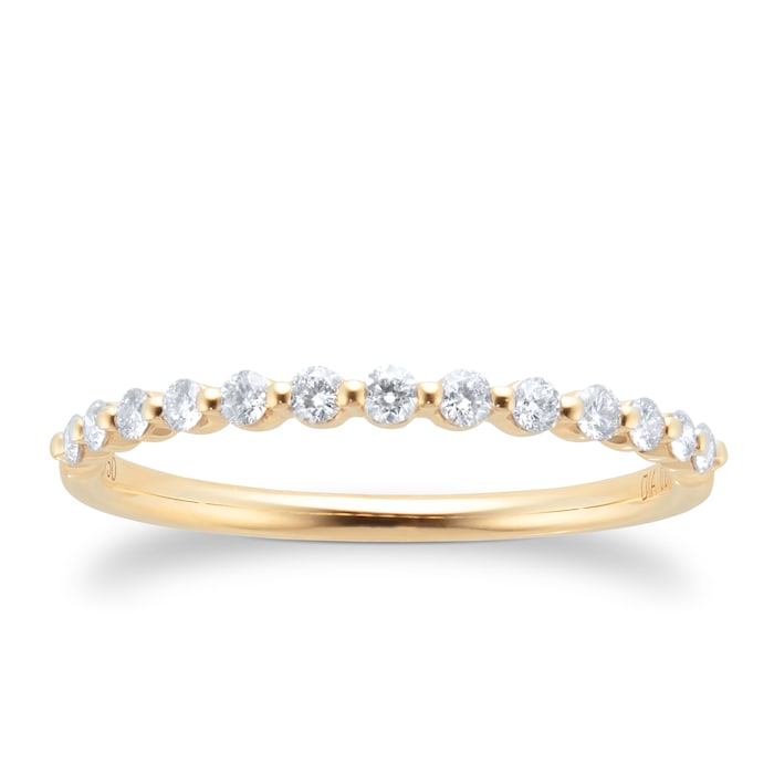 Goldsmiths 18ct Yellow Gold 0.25cttw Stacker Ring Eternity Ring