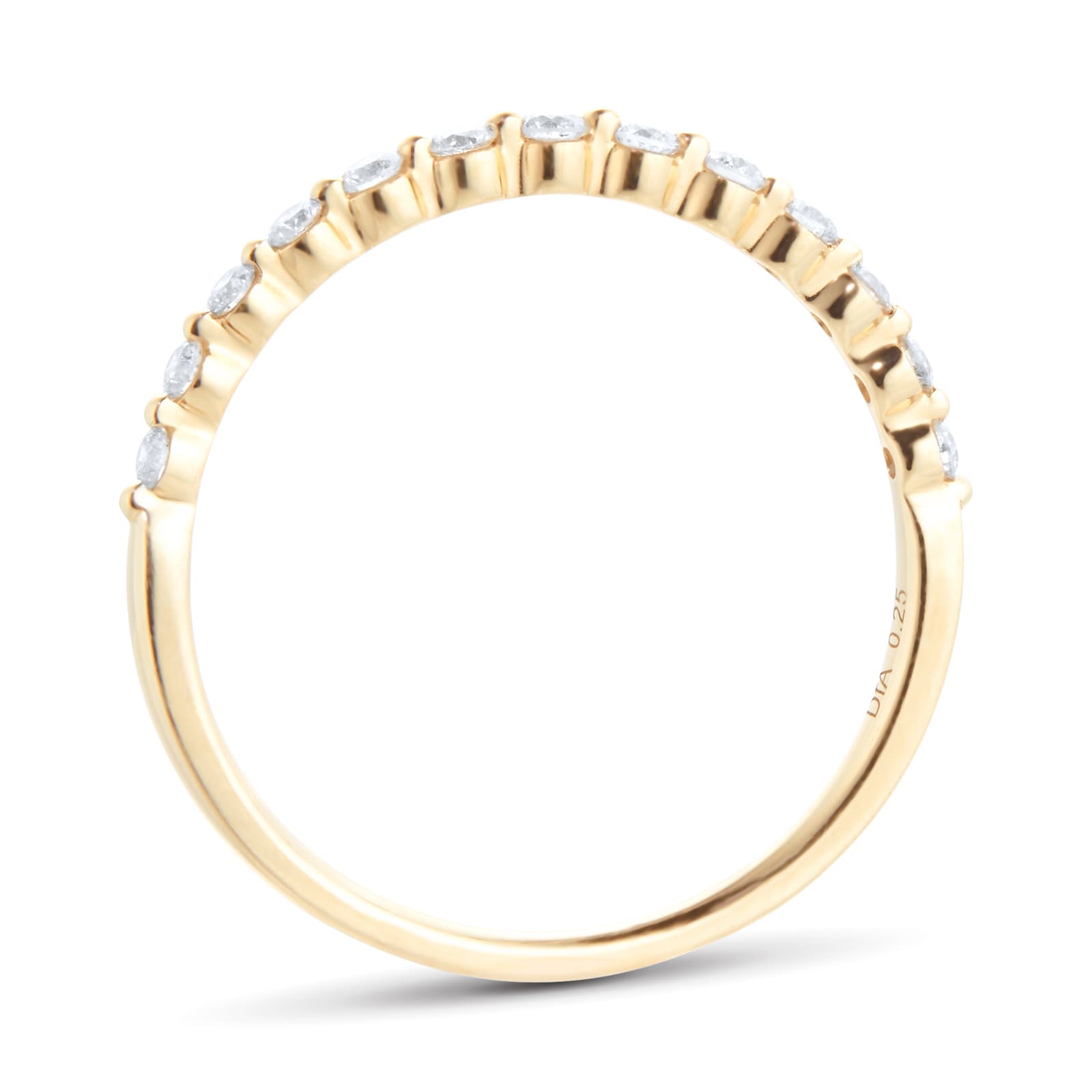 Goldsmiths 18ct Yellow Gold 0.25cttw Stacker Ring Eternity Ring Goldsmiths 18ct Yellow Gold 0.25cttw Stacker Ring Eternity Ring
