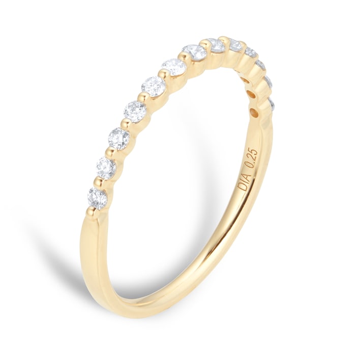 Goldsmiths 18ct Yellow Gold 0.25cttw Stacker Ring Eternity Ring