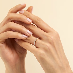 Goldsmiths 18ct Yellow Gold 0.50cttw Stacker Ring Eternity Ring
