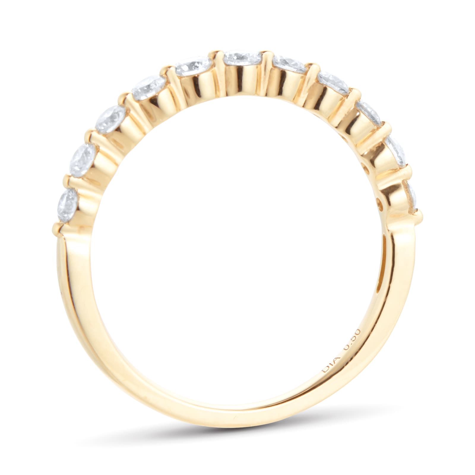 Goldsmiths 18ct Yellow Gold 0.50cttw Stacker Ring Eternity Ring - Ring Size K