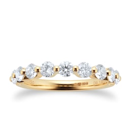06506827 - 18ct Yellow Gold 1.00cttw Claw Stacker Ring Eternity Ring