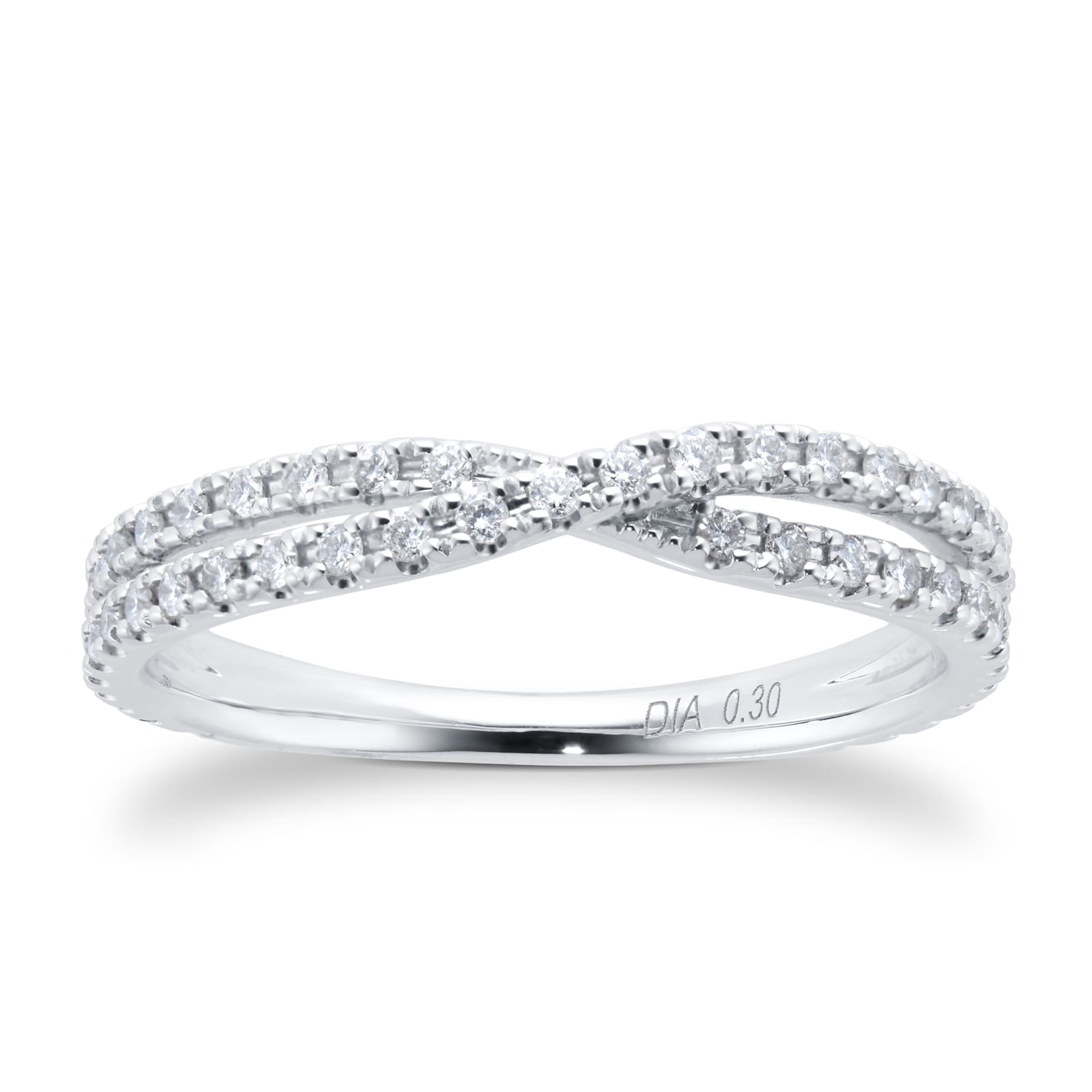 Goldsmiths Platinum 0.30cttw Twist Diamond Eternity Ring - Ring Size O Goldsmiths Platinum 0.30cttw Twist Diamond Eternity Ring - Ring Size O
