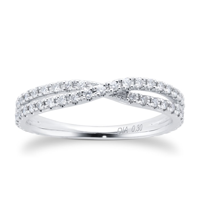 Goldsmiths Platinum 0.30cttw Twist Diamond Eternity Ring