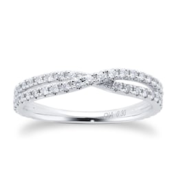 06506828 - Platinum 0.30cttw Twist Diamond Eternity Ring