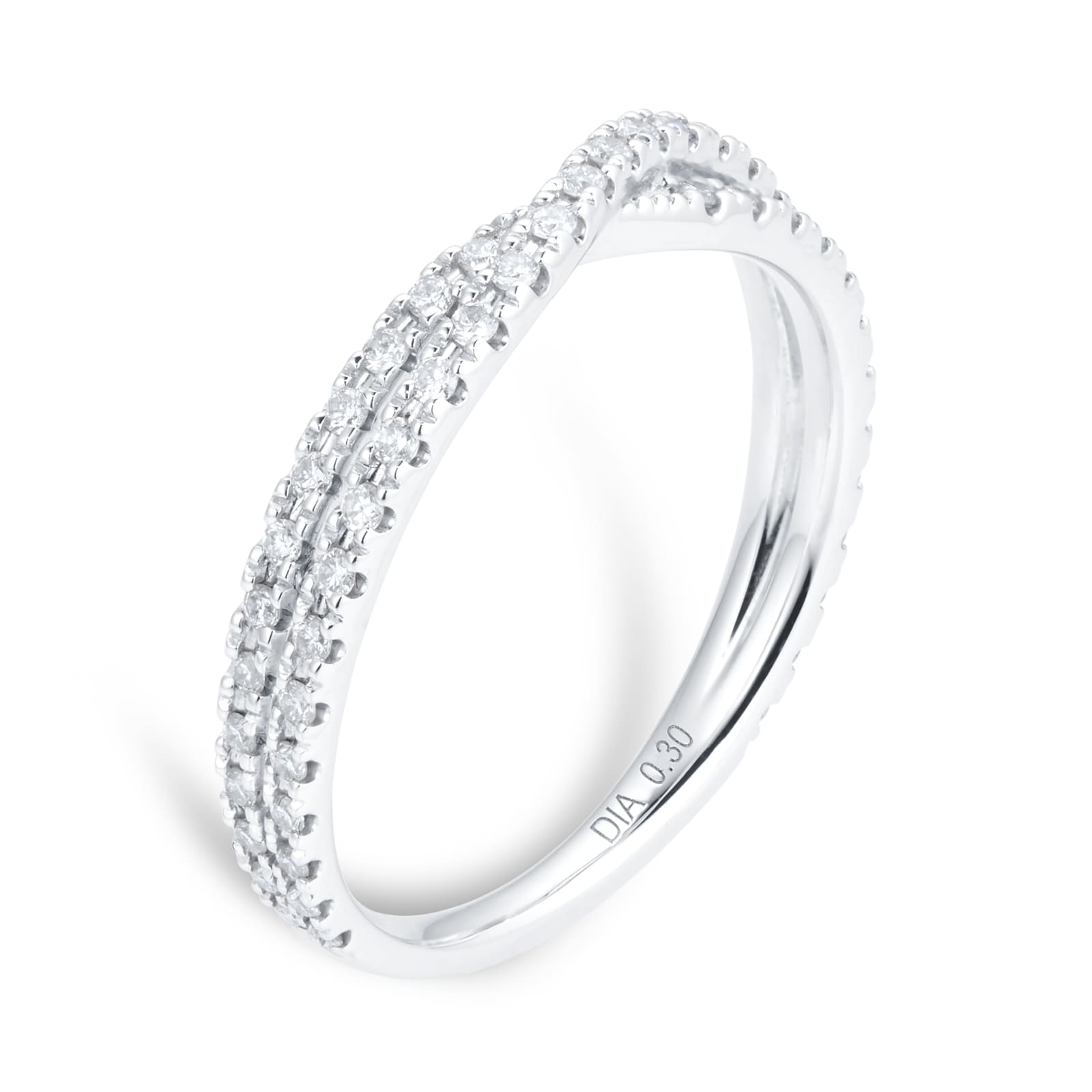 Goldsmiths Platinum 0.30cttw Twist Diamond Eternity Ring - Ring Size O Goldsmiths Platinum 0.30cttw Twist Diamond Eternity Ring - Ring Size O