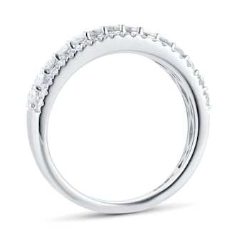 Goldsmiths 18ct White Gold 0.75cttw Diamond Three Row Ring Goldsmiths 18ct White Gold 0.75cttw Diamond Three Row Ring