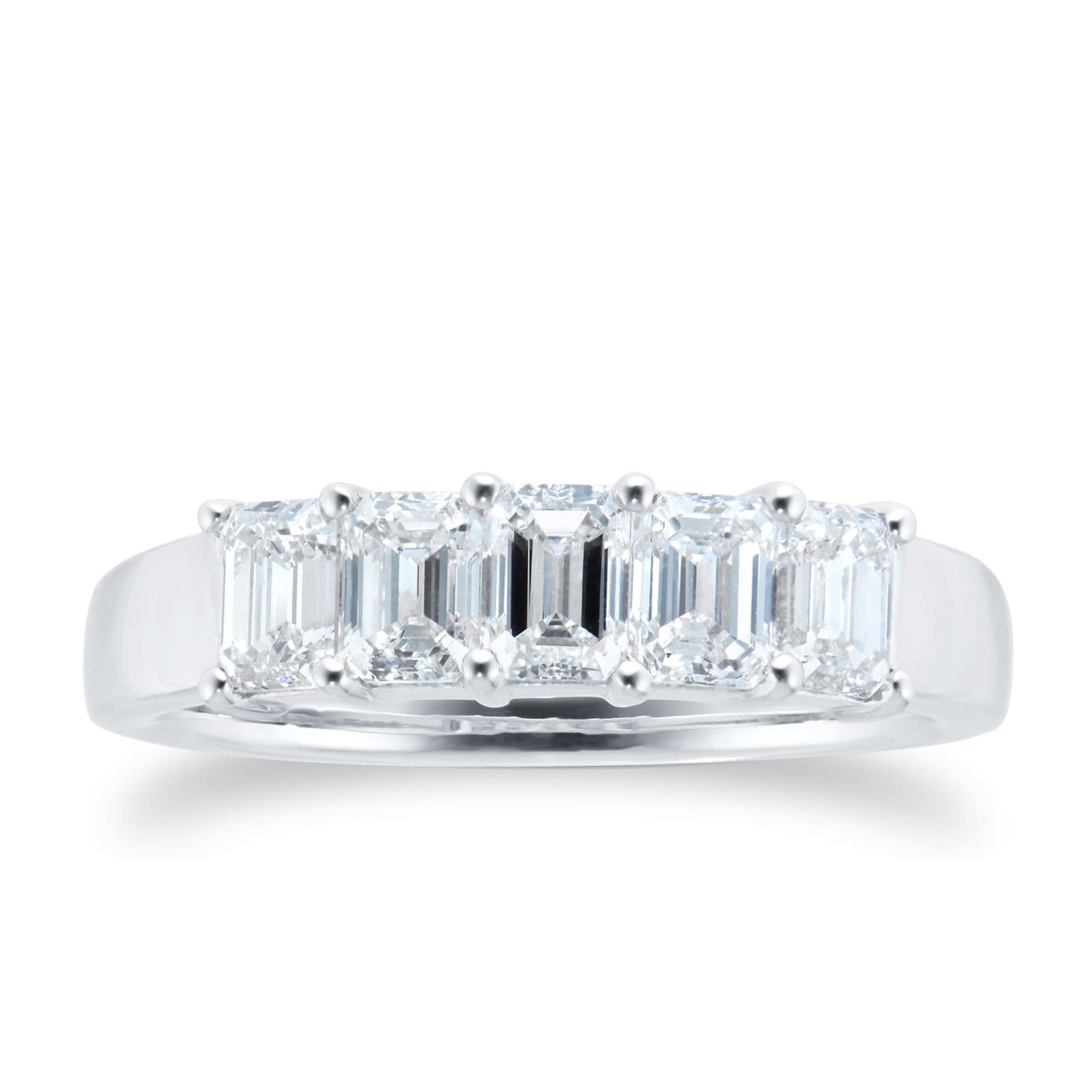 Mappin & Webb Platinum 1.50cttw Emerald Cut Diamond Eternity Ring