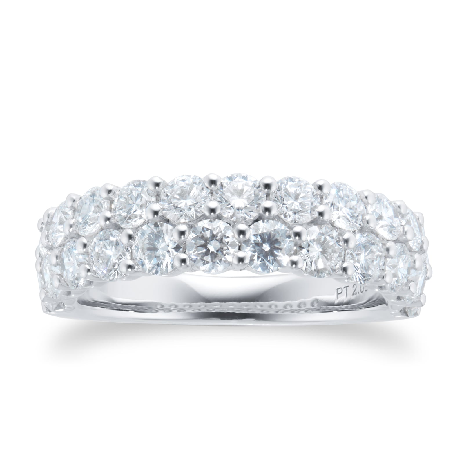 Mappin & Webb Platinum 2.00ct Double Row Diamond Eternity Ring