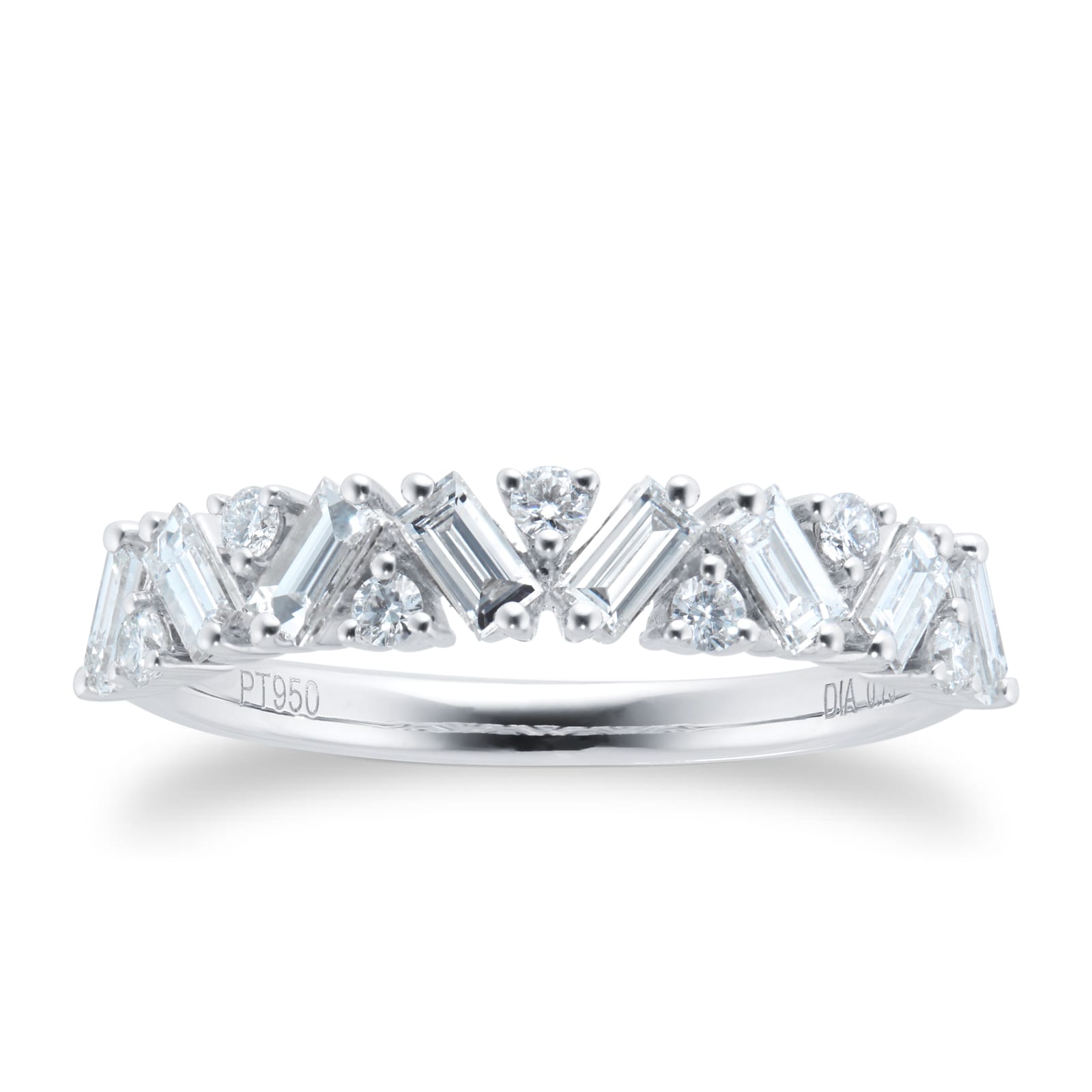 Platinum 0.75cttw Mixed Cut Diamond Eternity Ring image