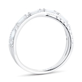 Mappin & Webb Platinum 0.70cttw Cross Over Baguette & Brilliant Cut Diamond Eternity Ring