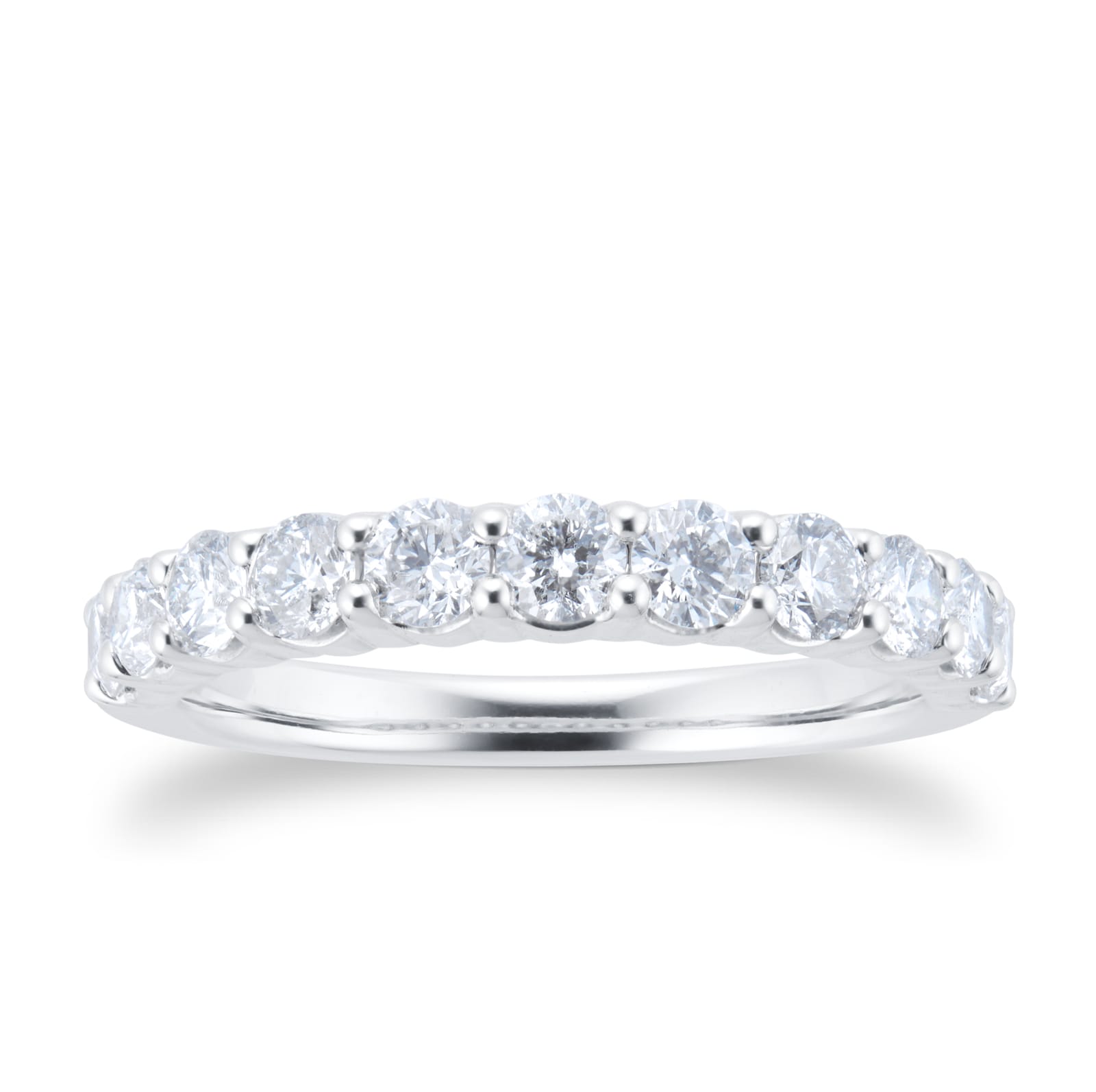 Goldsmiths Platinum 1.00cttw Claw Set Eternity Ring - Ring Size Q Goldsmiths Platinum 1.00cttw Claw Set Eternity Ring - Ring Size Q