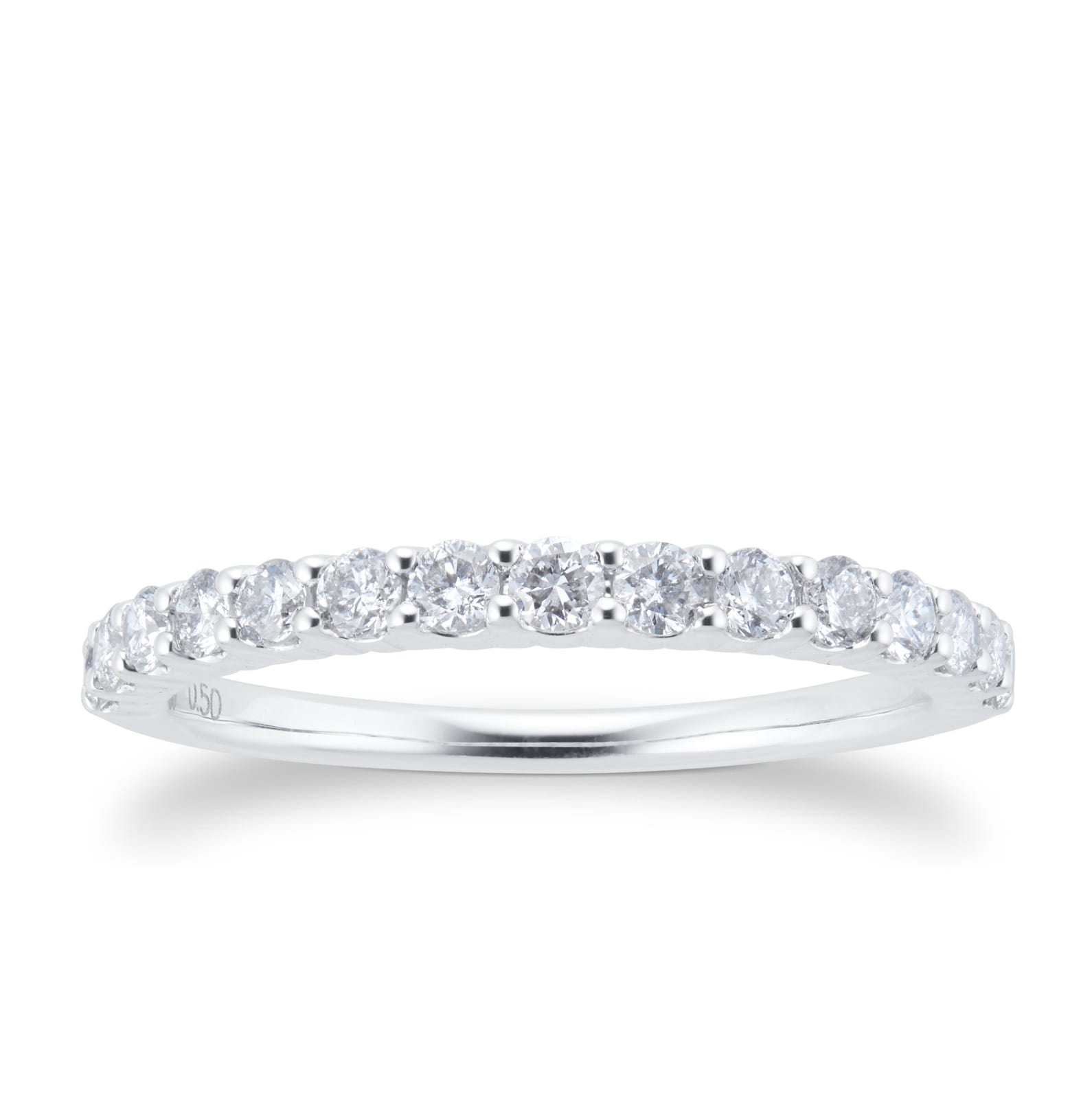 Goldsmiths 18ct White Gold 0.50cttw Claw Set Eternity Ring JEU5103 ...