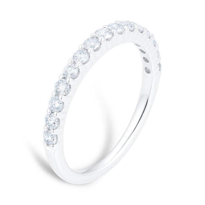 Goldsmiths 18ct White Gold 0.50cttw Claw Set Eternity Ring