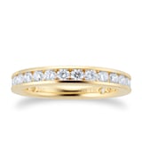 Goldsmiths 18ct Yellow Gold 1.00cttw Channel Eternity Ring