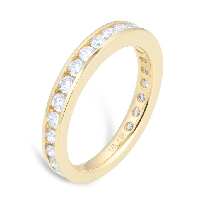 Goldsmiths 18ct Yellow Gold 1.00cttw Channel Eternity Ring