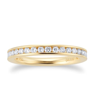 Goldsmiths 18ct Yellow Gold 0.50cttw Channel Eternity Ring