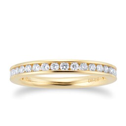 06506868150 - 18ct Yellow Gold 0.50cttw Channel Eternity Ring - Ring Size O