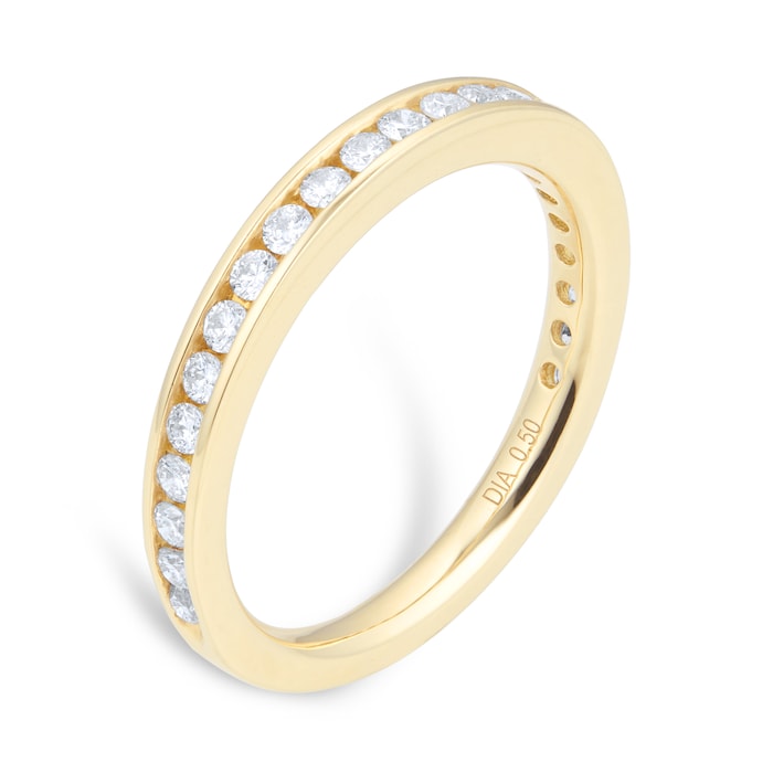 Goldsmiths 18ct Yellow Gold 0.50cttw Channel Eternity Ring