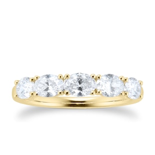 Goldsmiths 18ct Yellow Gold 1.36ct Oval Claw Eternity Ring
