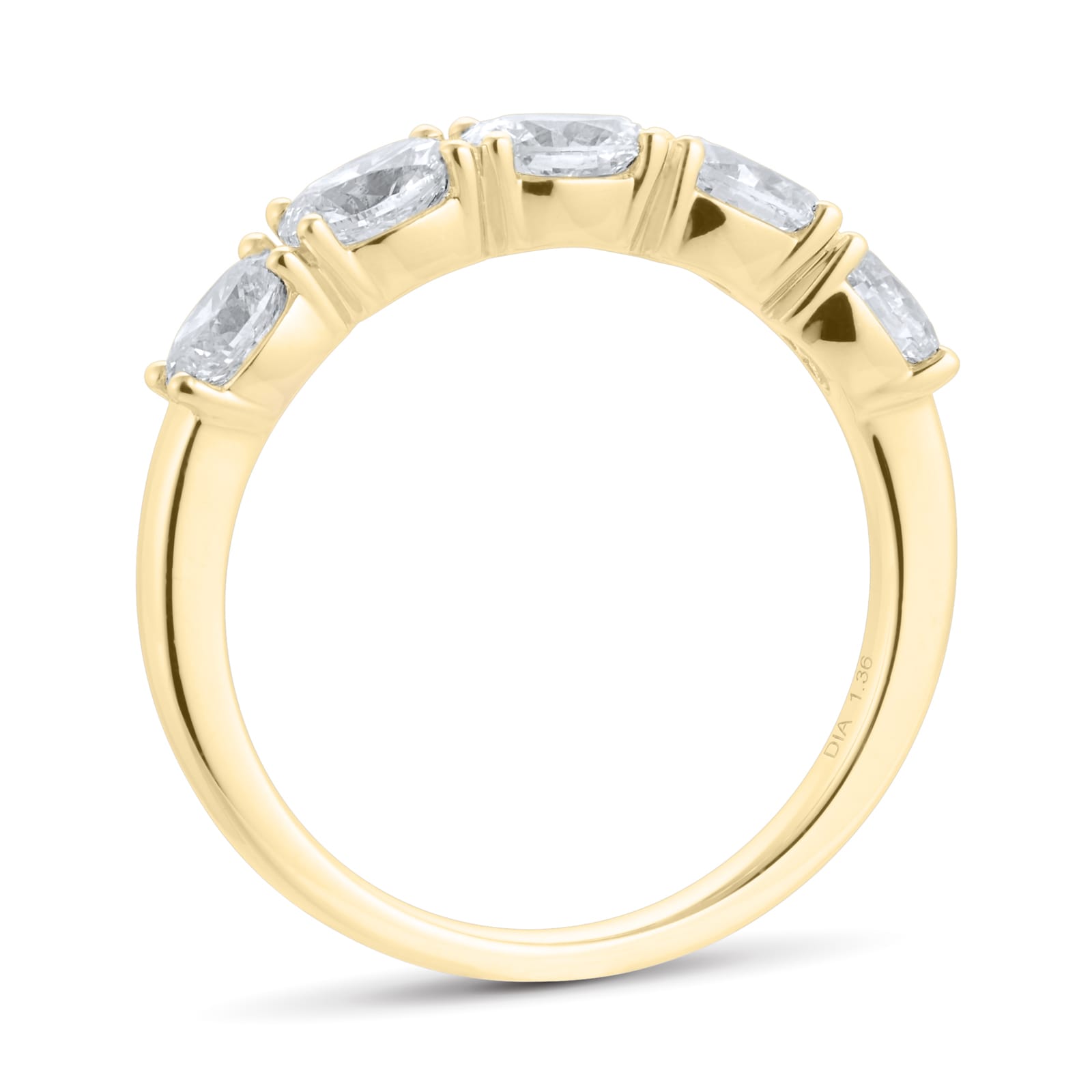 Goldsmiths 18ct Yellow Gold 1.36ct Oval Claw Eternity Ring - Ring Size N Goldsmiths 18ct Yellow Gold 1.36ct Oval Claw Eternity Ring - Ring Size N