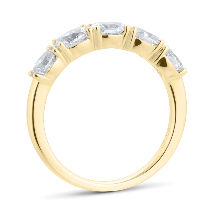 Goldsmiths 18ct Yellow Gold 1.36ct Oval Claw Eternity Ring