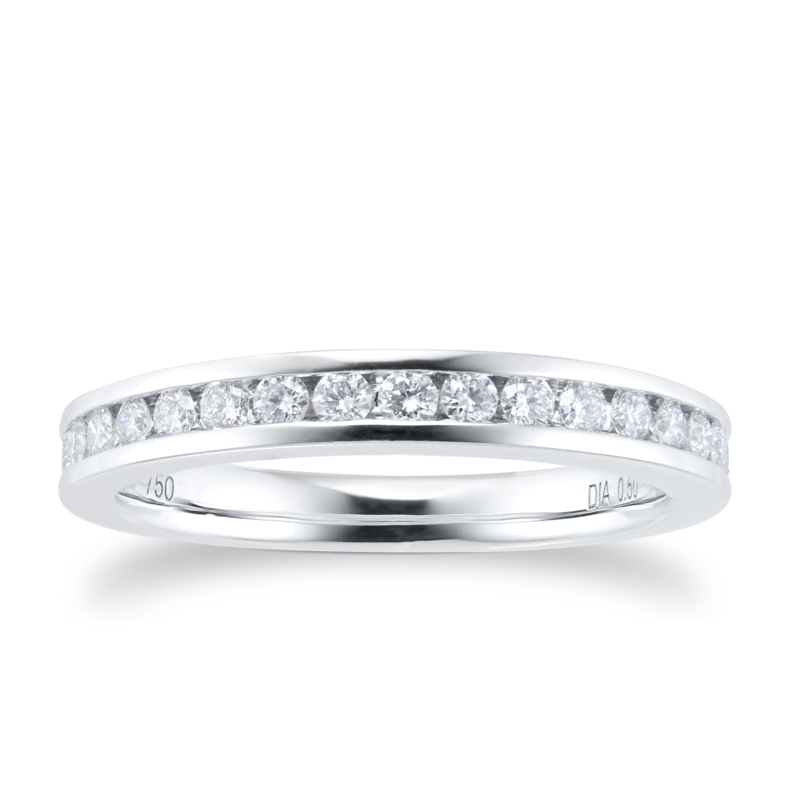 Platinum 0.50ct Diamond Channel Eternity Ring - Ring Size N