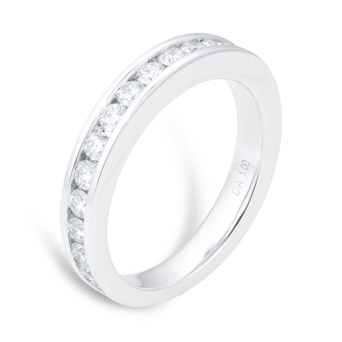 Goldsmiths Platinum 1.00ct Diamond Channel Eternity Ring