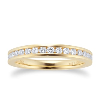 Goldsmiths 18ct Yellow Gold 0.50ct Diamond Channel Eternity Ring