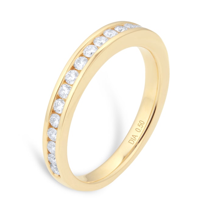 Goldsmiths 18ct Yellow Gold 0.50ct Diamond Channel Eternity Ring