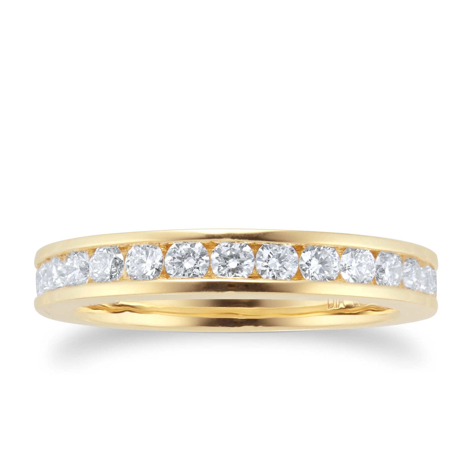18ct Yellow Gold 1.00ct Diamond Channel Eternity Ring - Ring Size O