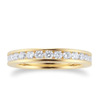 Best Luxury 
18ct Yellow Gold 1.00ct Diamond Channel Eternity Ring
