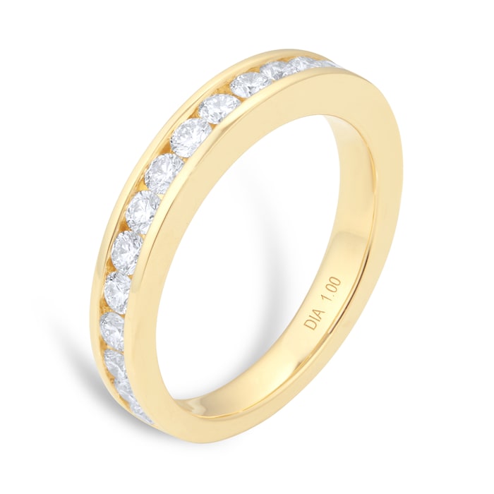 Goldsmiths 18ct Yellow Gold 1.00ct Diamond Channel Eternity Ring
