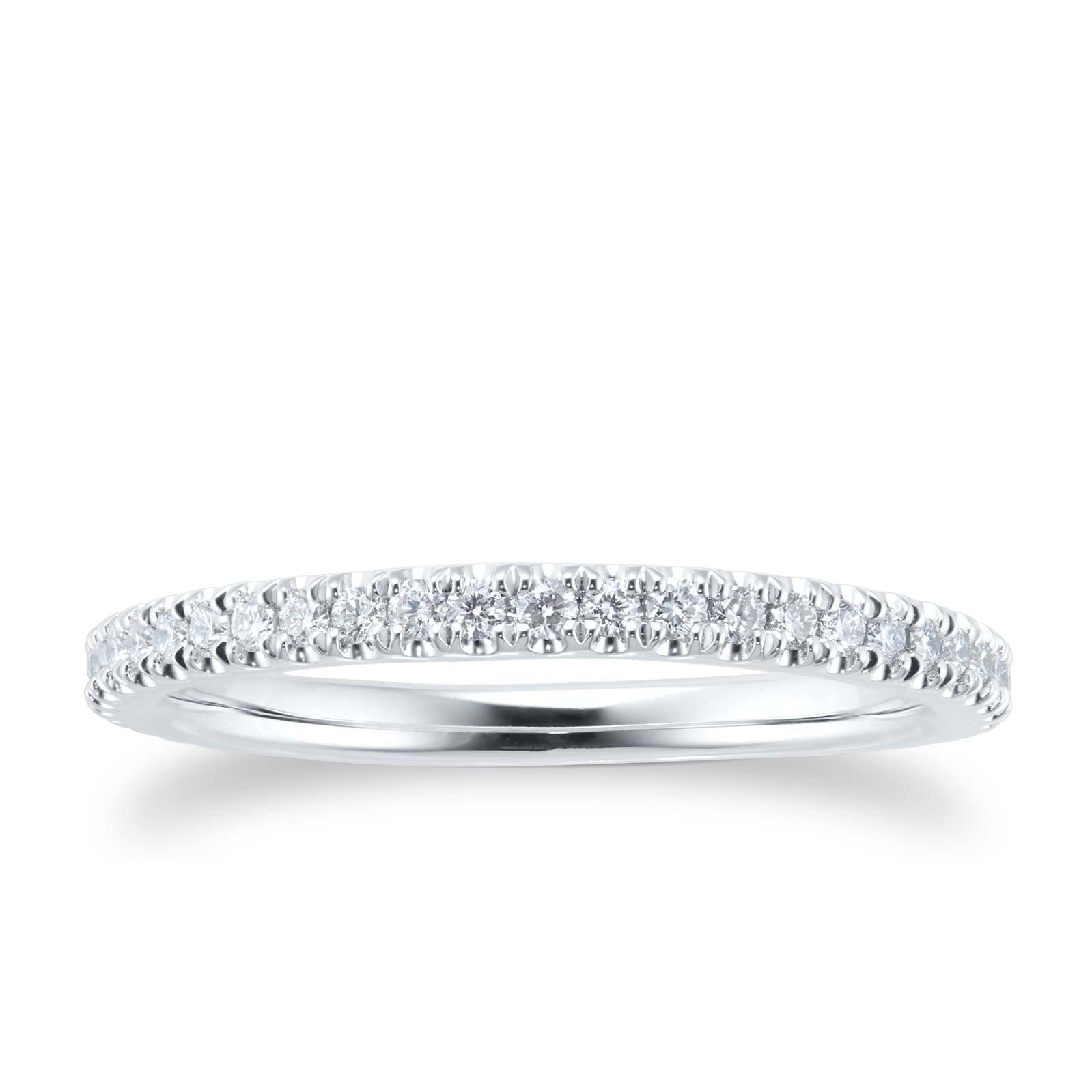 Goldsmiths Platinum 0.25ct Diamond Claw Stacker Eternity Ring