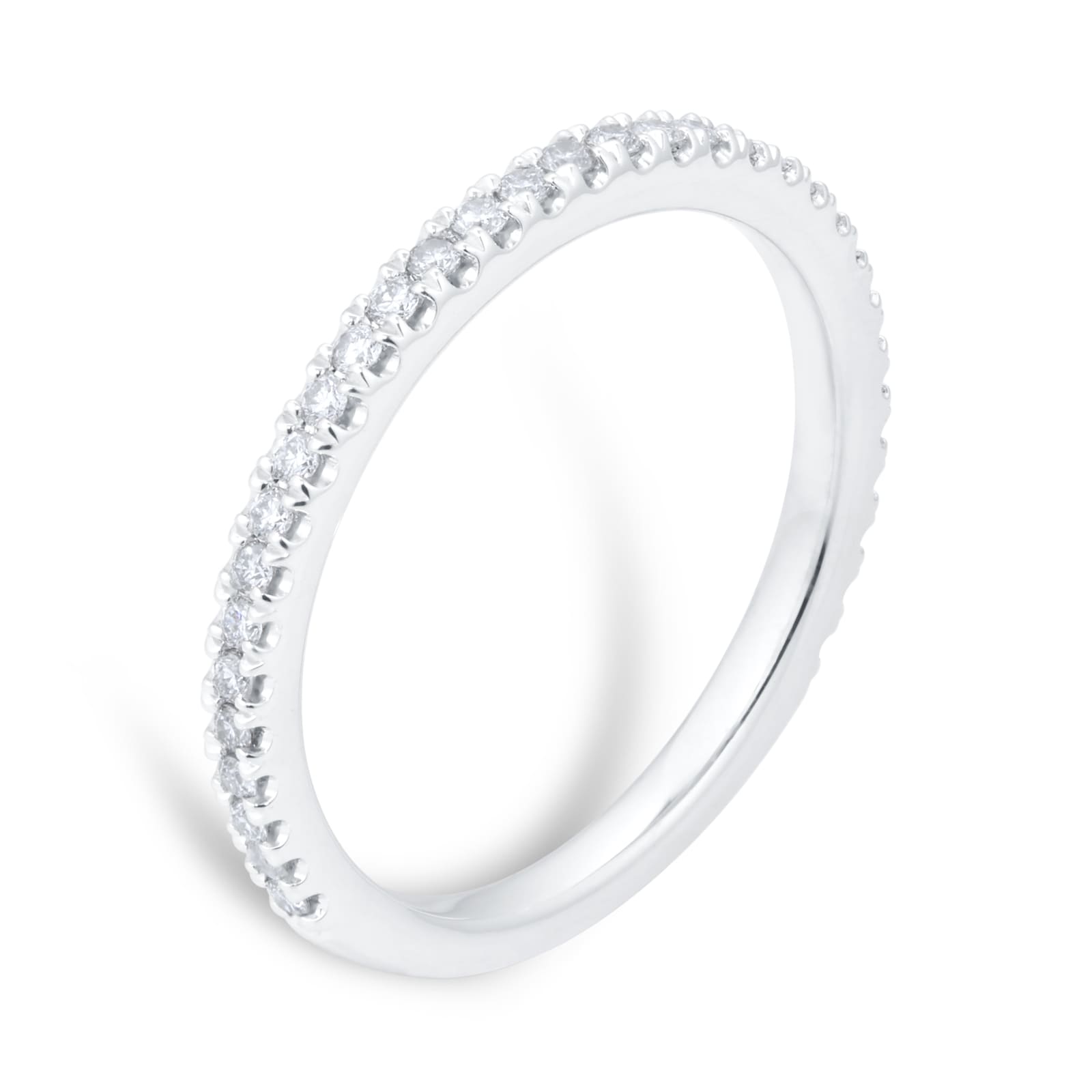 Goldsmiths Platinum 0.25ct Diamond Claw Stacker Eternity Ring - Ring Size M