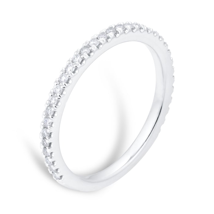 Goldsmiths Platinum 0.25ct Diamond Claw Stacker Eternity Ring