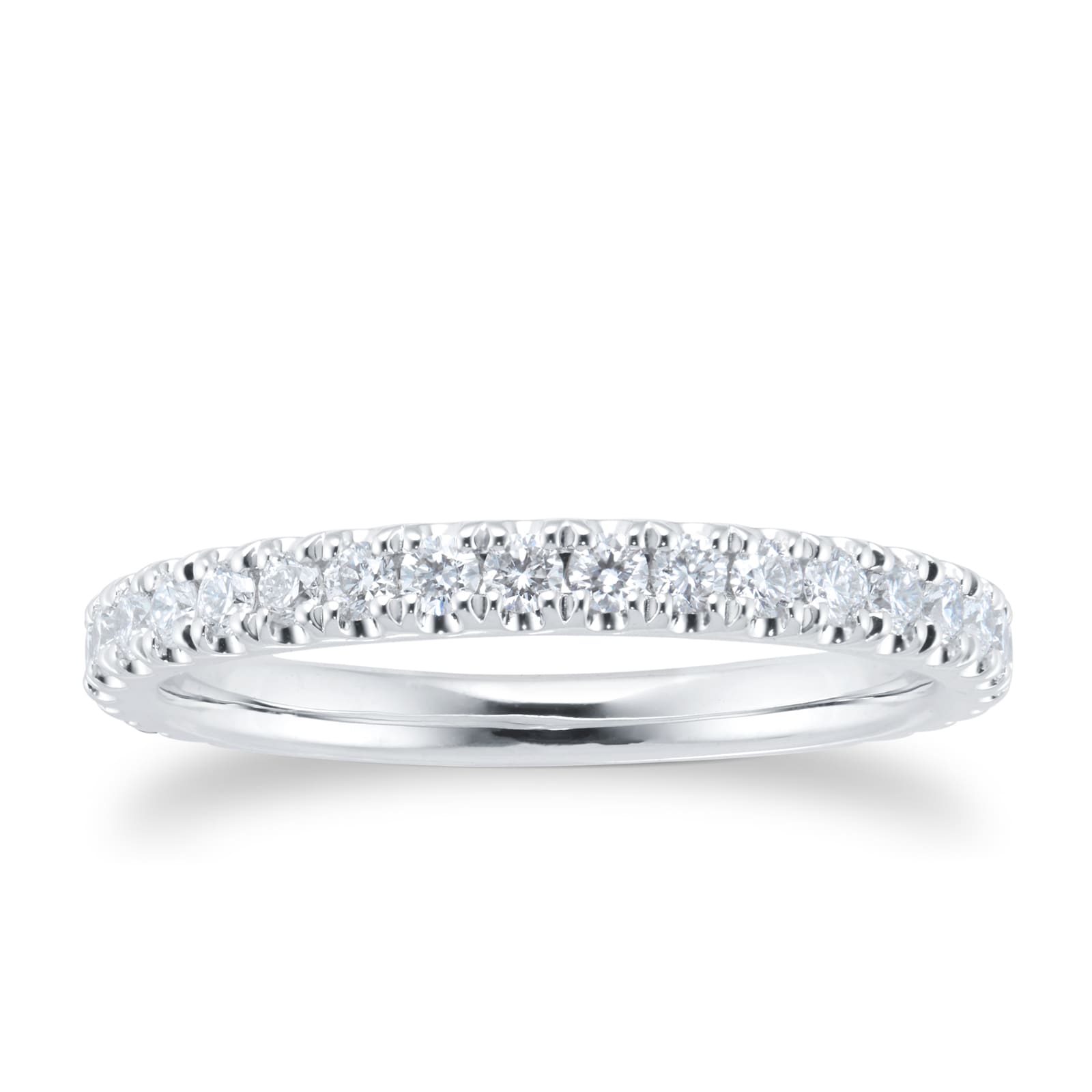 Platinum 0.50ct Diamond Claw Set Eternity Ring - Ring Size P