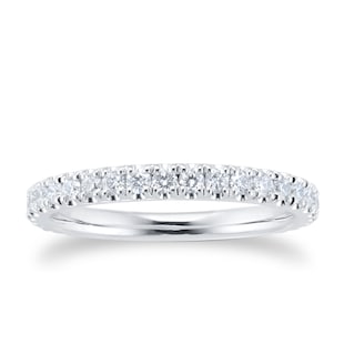 Goldsmiths Platinum 0.50ct Diamond Claw Set Eternity Ring
