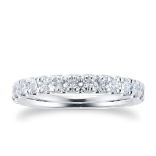 Goldsmiths Platinum 1.00ct Diamond Claw Set Eternity Ring