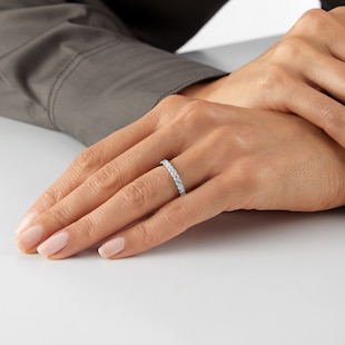 Goldsmiths Platinum 1.00ct Diamond Claw Set Eternity Ring