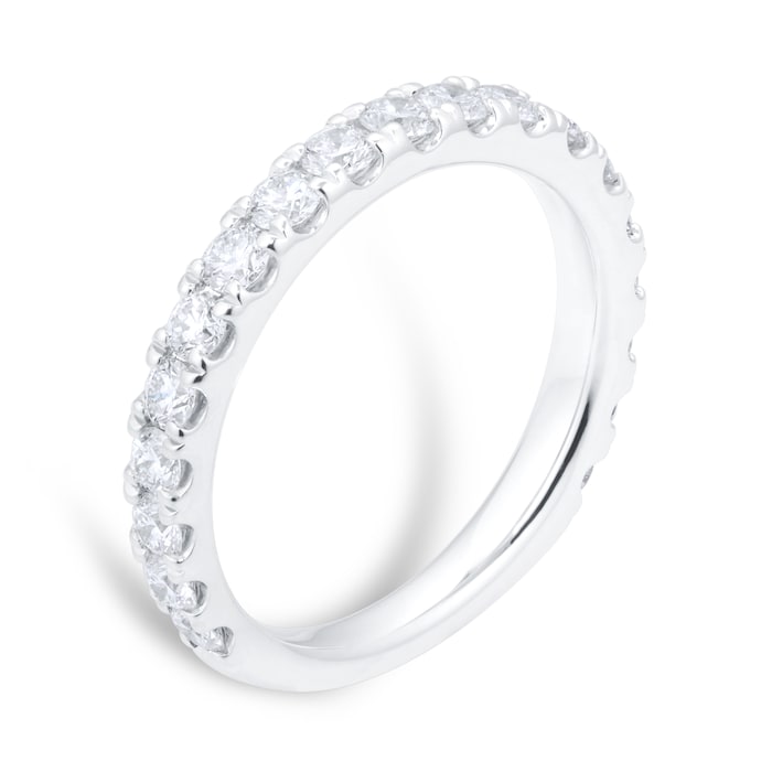 Goldsmiths Platinum 1.00ct Diamond Claw Set Eternity Ring