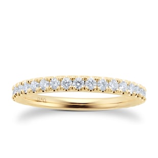 Goldsmiths 18ct Yellow Gold 0.50ct Diamond Claw Set Eternity Ring