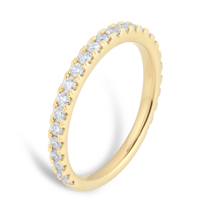 Goldsmiths 18ct Yellow Gold 0.50ct Diamond Claw Set Eternity Ring