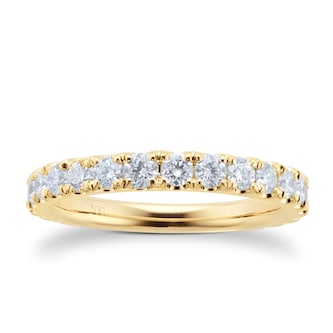 Goldsmiths 18ct Yellow Gold 1.00ct Diamond Claw Set Eternity Ring