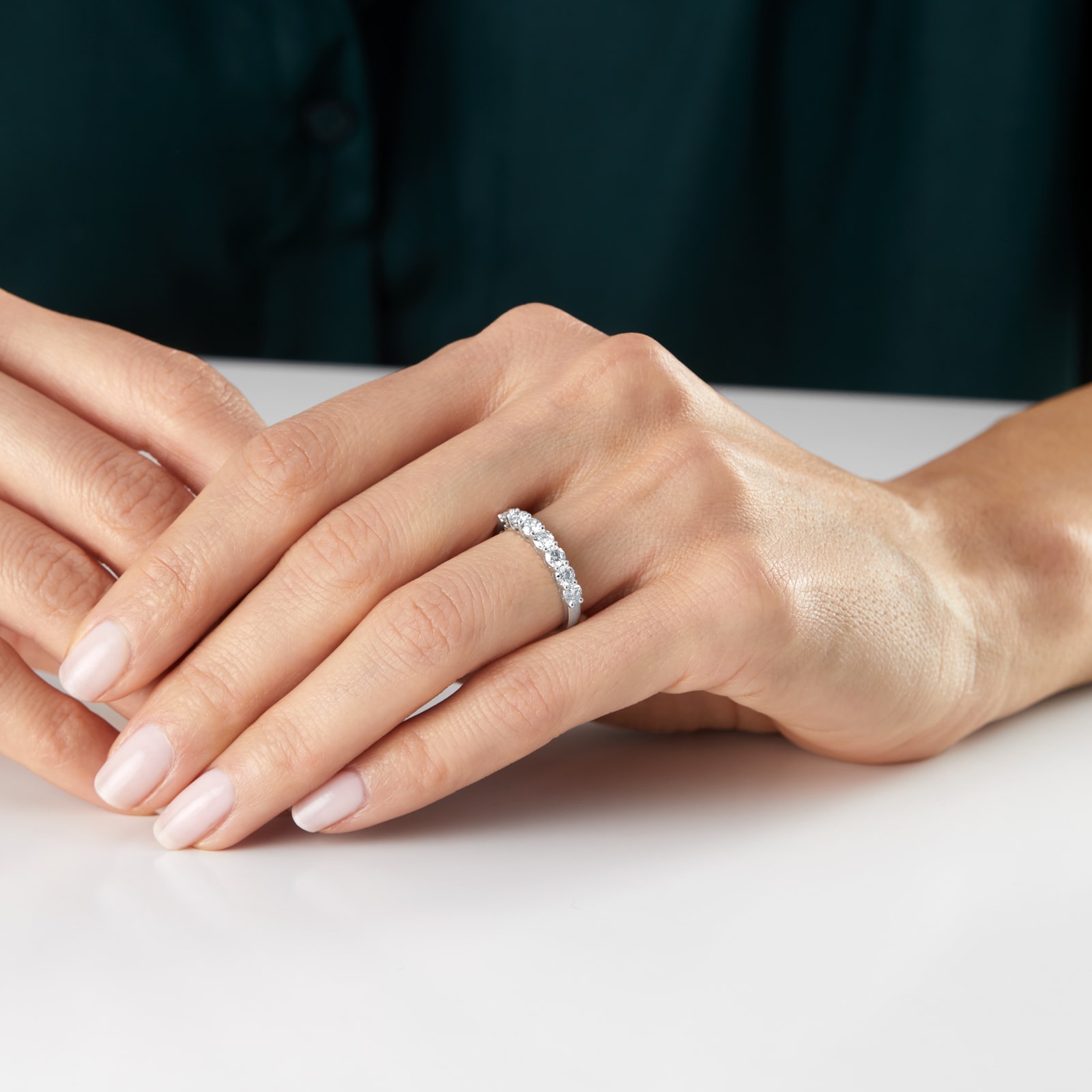 Goldsmiths Platinum 1ct Diamond 7 Stone Eternity Ring Goldsmiths Platinum 1ct Diamond 7 Stone Eternity Ring