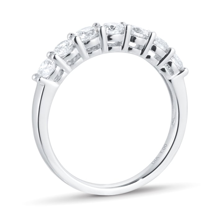 Goldsmiths Platinum 1ct Diamond 7 Stone Eternity Ring