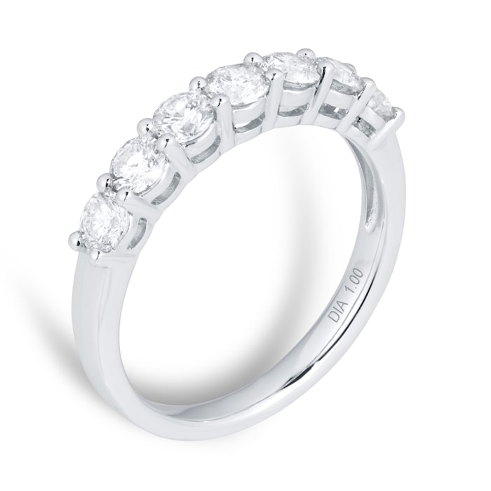 Goldsmiths Platinum 1ct Diamond 7 Stone Eternity Ring