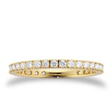 Goldsmiths 18ct Yellow Gold 0.50ct Diamond Pave Stack Eternity Ring